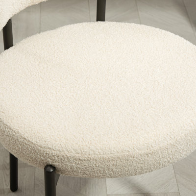 Ensemble de 2 chaises de salle à manger avec pieds en acier, beige