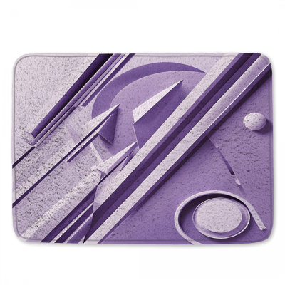 Purple Geometric Shapes Bath Mat