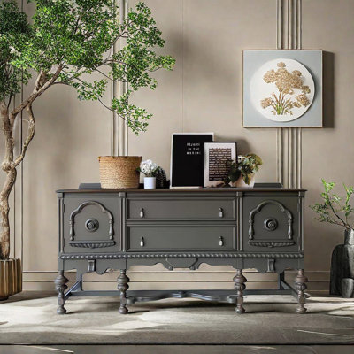 French Retro Minimalist Accent Cabinet 66.9'' Sideboard