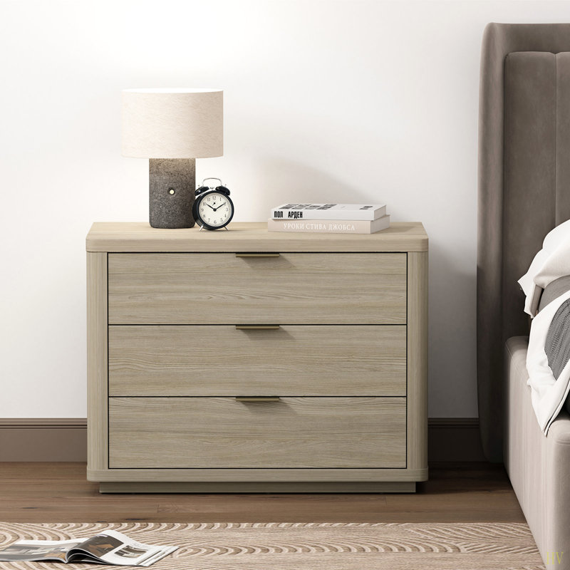 Table de chevet 32 po Evelyn (3 tiroirs), Gris