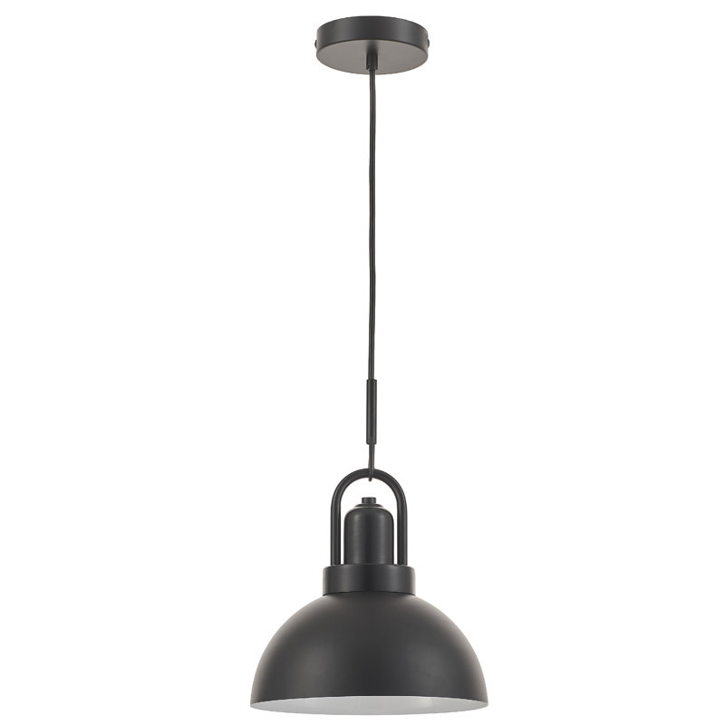 Luminaire suspendu 1 lumière Reveka, Noir mat