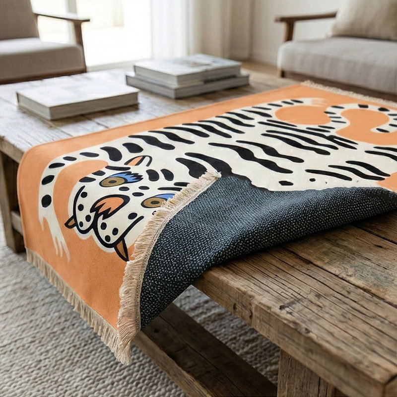 Two-Headed Tiger Maximalist Woven Rug