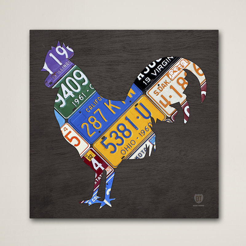 « coq », impression sur toile tendue, H 14 po x l 14 po x P 2 po