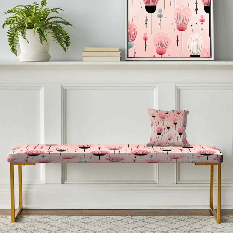 Bougie pastel rose glamour - banc abstrait tapissier doré