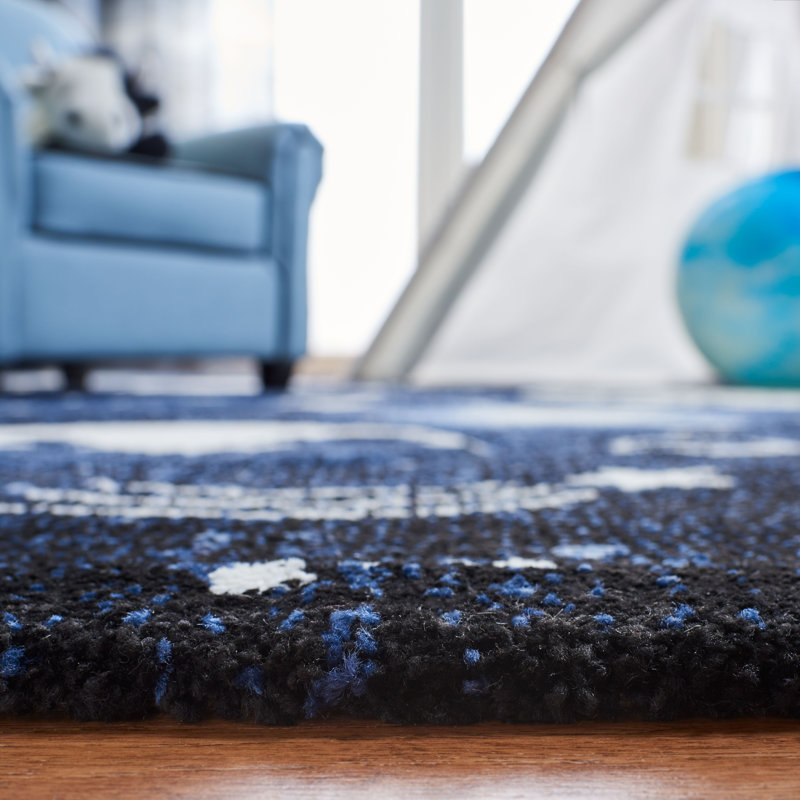 Highfill Dark Blue/Light Blue Area Rug, Round 8'