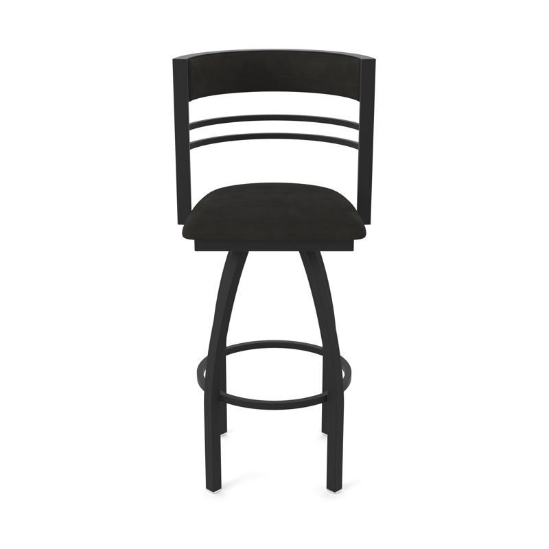Hunter Swivel Stool, Black Wrinkle, Tabouret de bar (siège d'une hauteur de 36 po), Vinyle - Espresso Canter