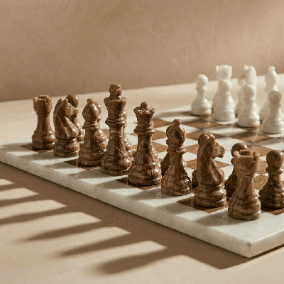 14" Handmade Marble Chess Set - Large Size Luxury Marble Chess Set With Elegant Gift