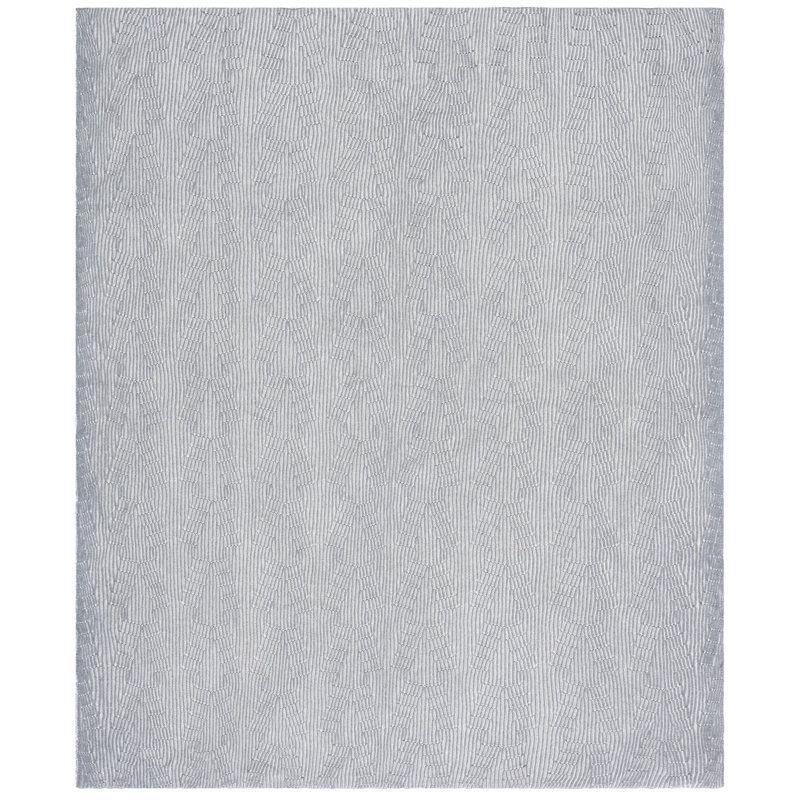 Grey and White Knitted Cotton Chevron Throw Blanket