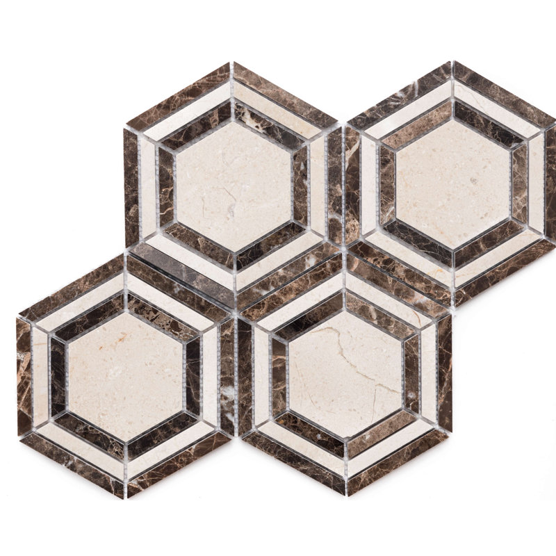 Santorini 4"x4" Natural Stone Mosaic Wall & Floor Tile, Brown