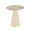 Table d'appoint d'appoint en teck avec plateau en marbre beige