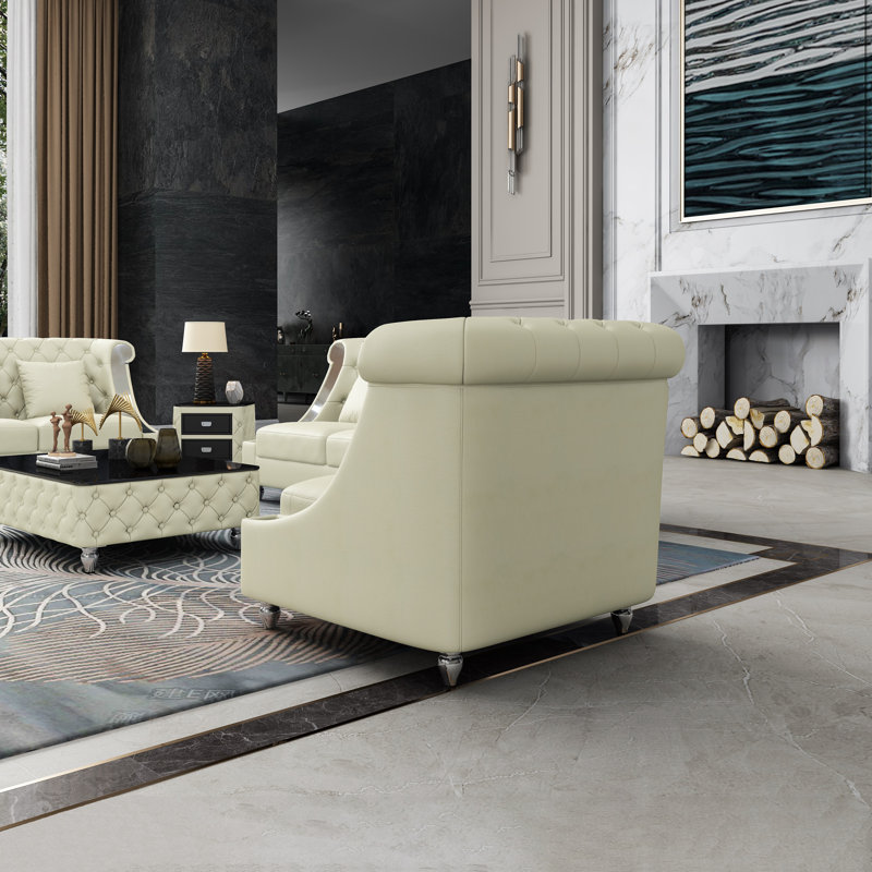 Mayfair Collection Club Chair, Off White