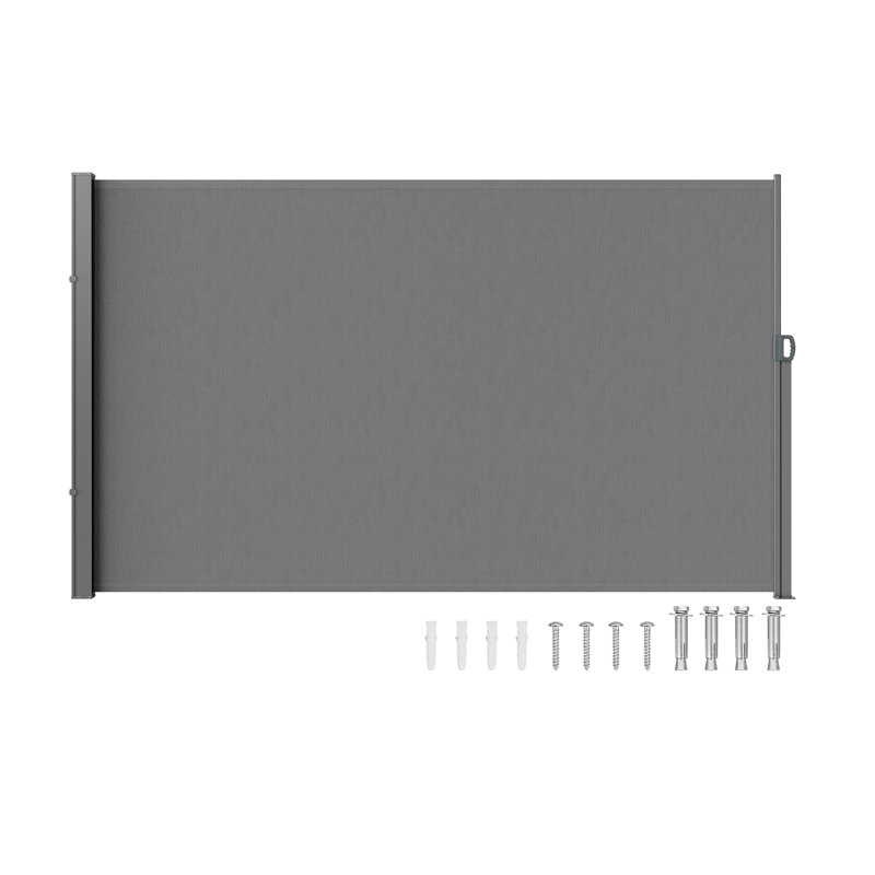 Gray 71 x 118 in. Retractable Polyester Side Awning