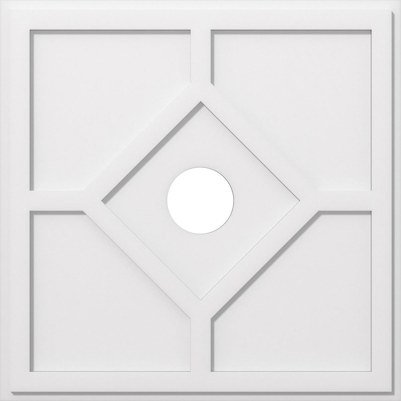 Médaillon de plafond contemporain en PVC de qualité architecturale Embry, H 1 po x l 30 po x P 30 po