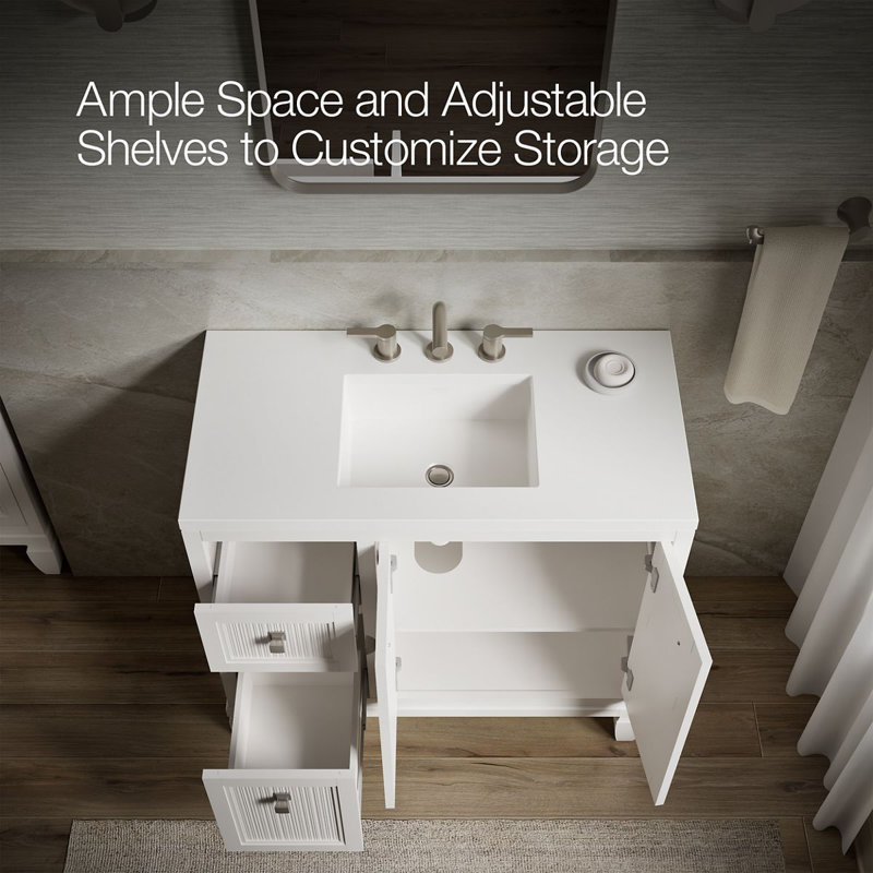 Hearthaven 36-In Bathroom Vanity Set, White
