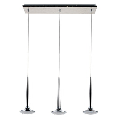 Declan 3 - Light Chrome LED Kitchen Island Pendant