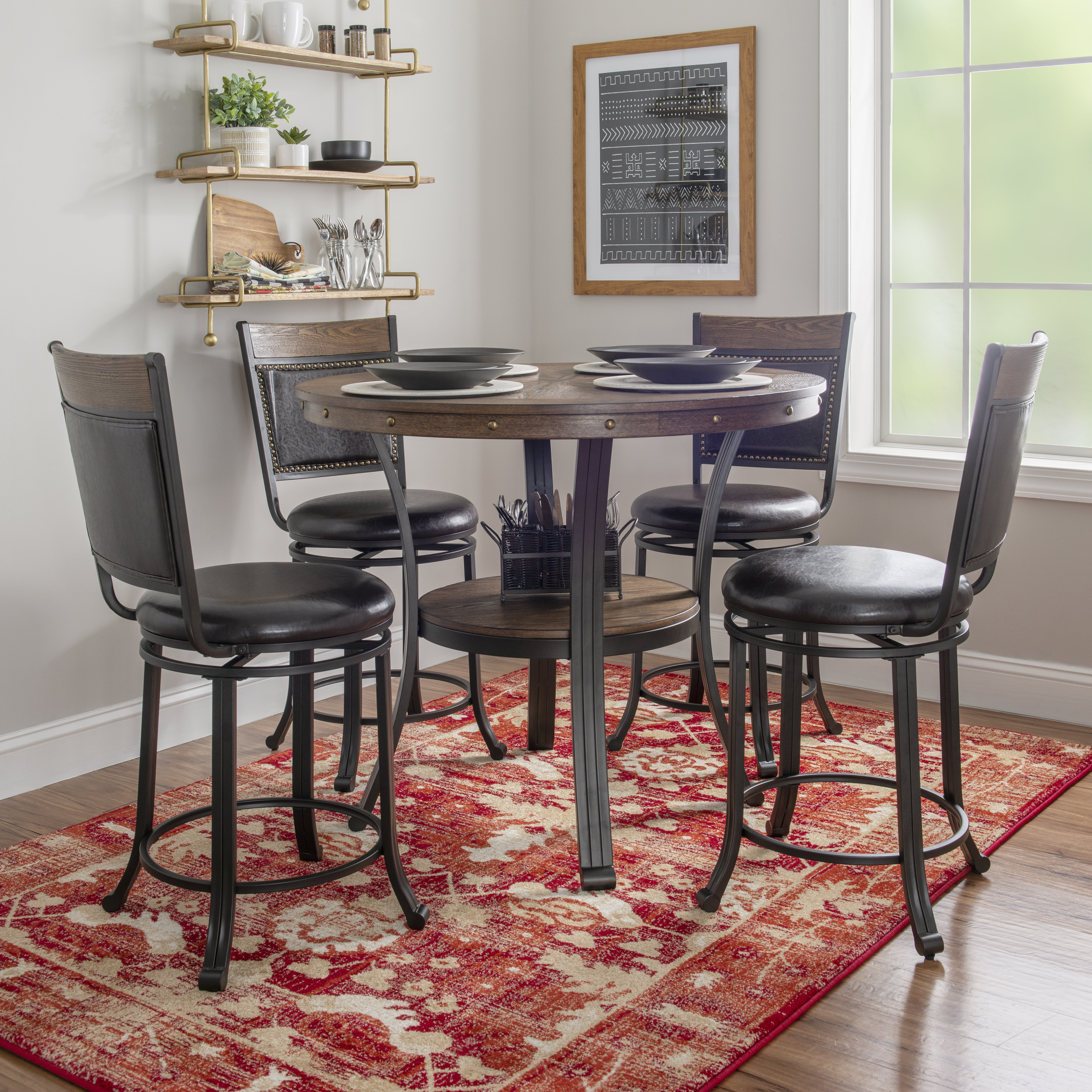 Counter height round discount dining table for 4