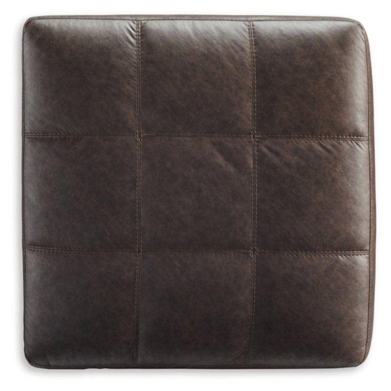 Barlin Mills Brown Faux Leather Oversized Accent Ottoman
