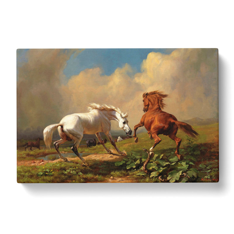 Two Horses by George Stubbs - Wrapped Canvas, 40cm H x 60cm W x 3cm D