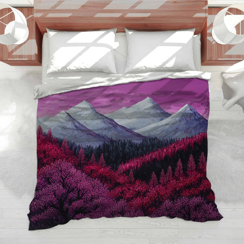 Mountains Bedding Nature Comforter Eclectic, Twin Comforter