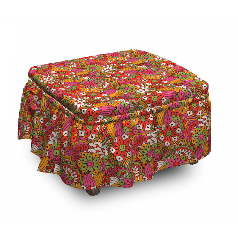 Housse pour repose-pieds à motif floral éclatant