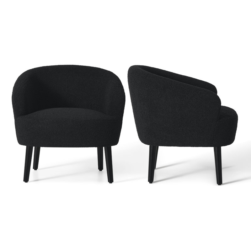 Fauteuil demi-tonneau Jenosh, Mélange de polyester noir