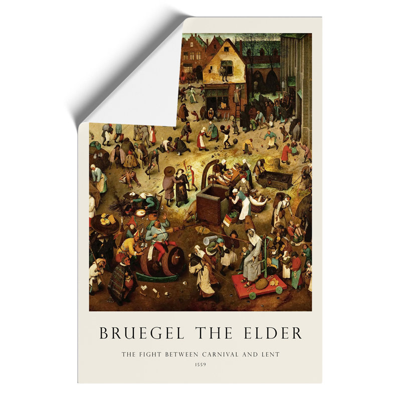 The Fight Between Carnival And Lent by Pieter Bruegel The Elder - No Frame Print, 59cm H x 42cm W x 0.1cm D