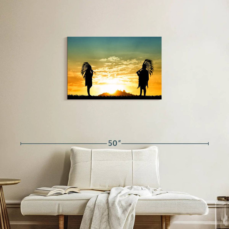 Lelar Native American Couple, 20" H x 30" W