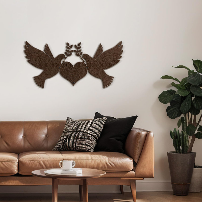 Wall Decor Metal, 15" H x 30" W x 0.05" D, Bronze
