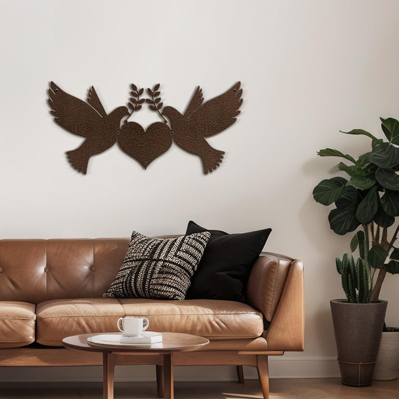 Wall Decor Metal, 12" H x 24" W x 0.05" D, Bronze
