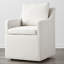 Upholstered Back Dining Chair With Casters-293643820
