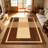 1PC Modern Minimalist Geometric Brown Beige Grid Plaid area rugs for Living Room, Soft and Comfortable, Suitable for all seasons, easy-to-maintain, machine washable Indoor floor mat, Under Table Farmhouse suitable for Dining Room, Bedroom, Home-1511991071