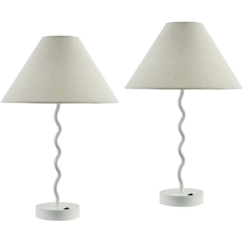 Pruter Table Lamp Set, White