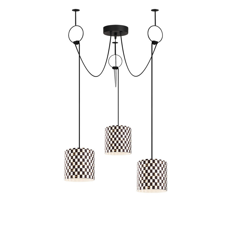 Luminaire suspendu tambour à 3 lumières Shayaan