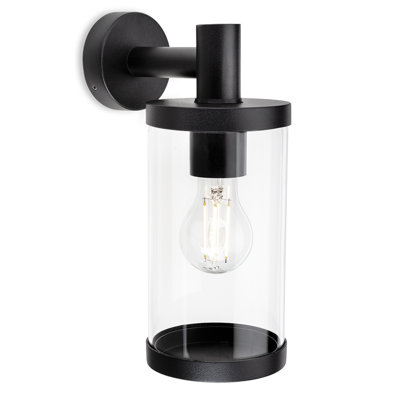 Black 28.5cm H Outdoor Armed Sconce