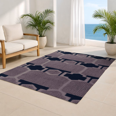 Tapis gris intérieur et extérieur Trellis
