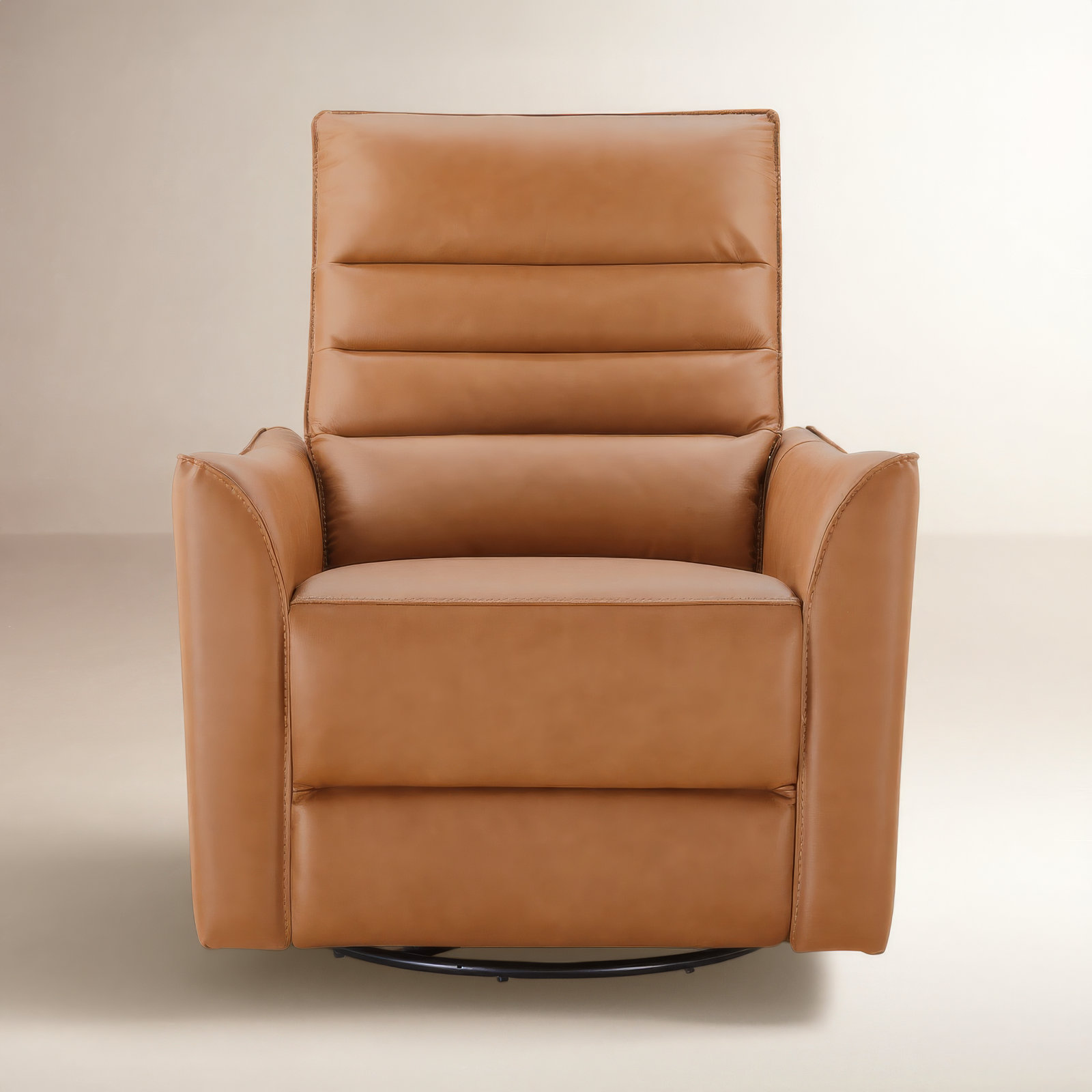 Gabi 33" Genuine Leather Swivel Power Recliner, Orange