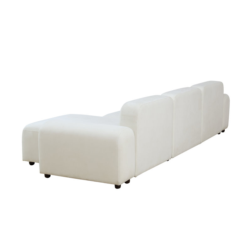 Ensemble de canapé modulaire en forme de L minimaliste en microfibre 4 pièces 127,5 po Amram