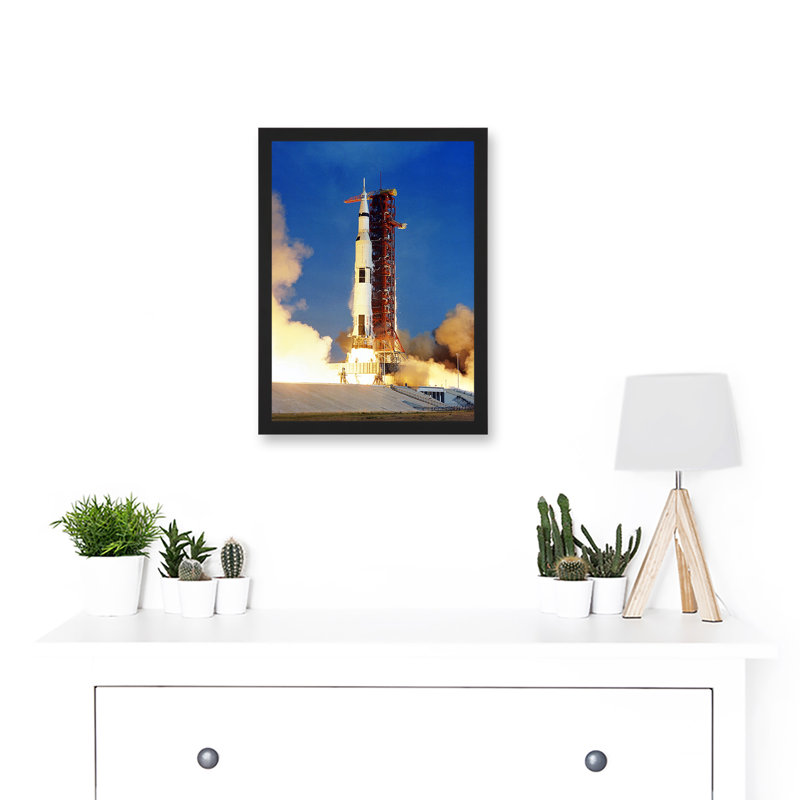Space Nasa Apollo 11 Rocket Launch Lift Off USA Moon Mission - Single Picture Frame Print
