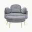 Fauteuil en velours côtelé avec repose-pieds-108743757