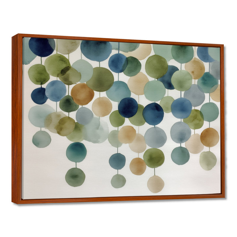 «Watercolor Minimalist Meditation Stone Collage - Abstract Shapes Wall Art, Blue Modern, reproduction sur toile, Brun