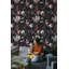 Papier peint floral foncé avec grandes pivoines Moody