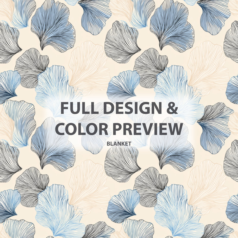 Coastal Shellfish I - couverture douillette abstraite, jeté doux Coastal, Blue/Cream Nautical & Beach