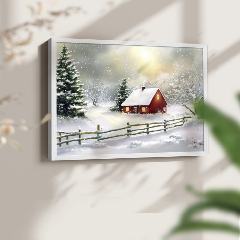 Art de Noël - DCCXL III - Reproduction encadrée - Restickable, H 8 po x l 10 po, Blanc