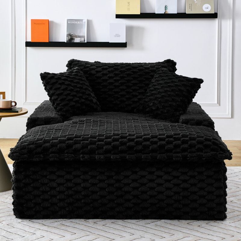 Confortable 51 pouces avec rampe étroite et une, trois options de couleurs pour un salon de détente à une dimension, deux oreillers de styles de vie différents