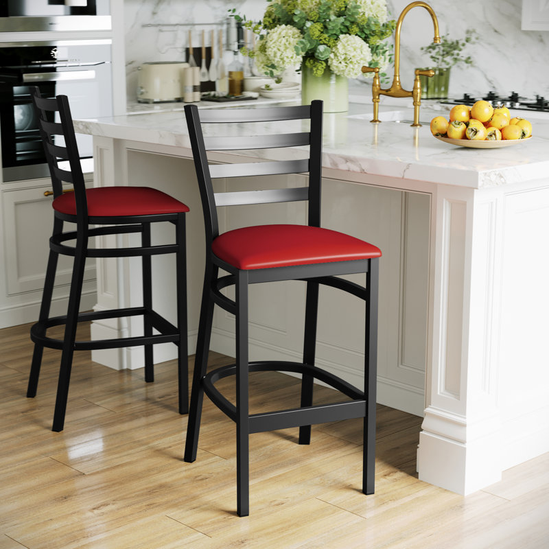 Tabourets de bar Brixton Hercules Series, Noir, 1, Rouge