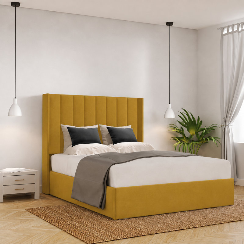 Ayrin Upholstered Ottoman Storage Bed, Small Double (4'), Turmeric