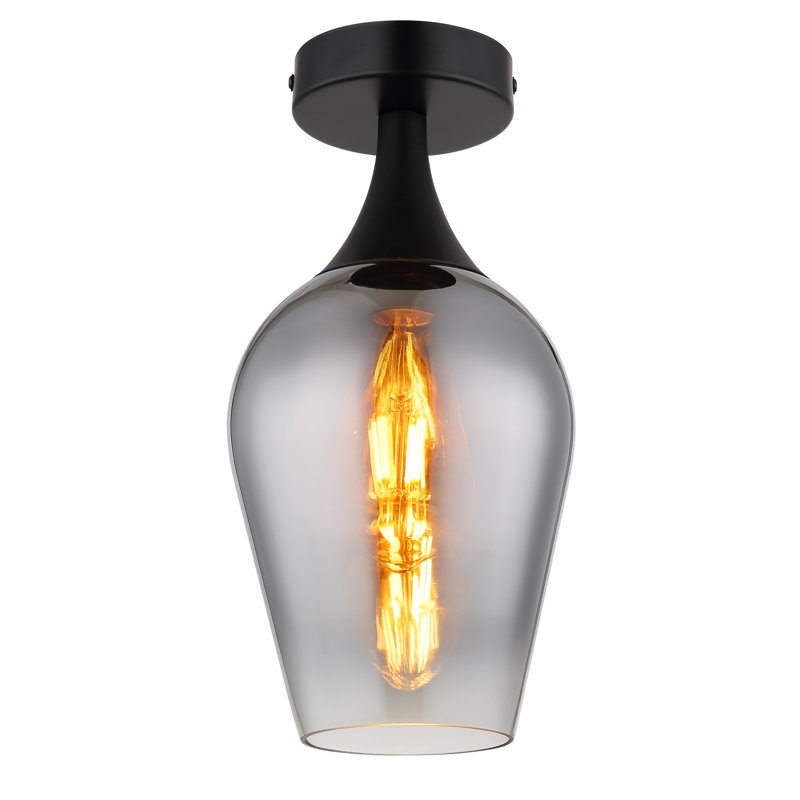 Glass Flush Mount, in Grey