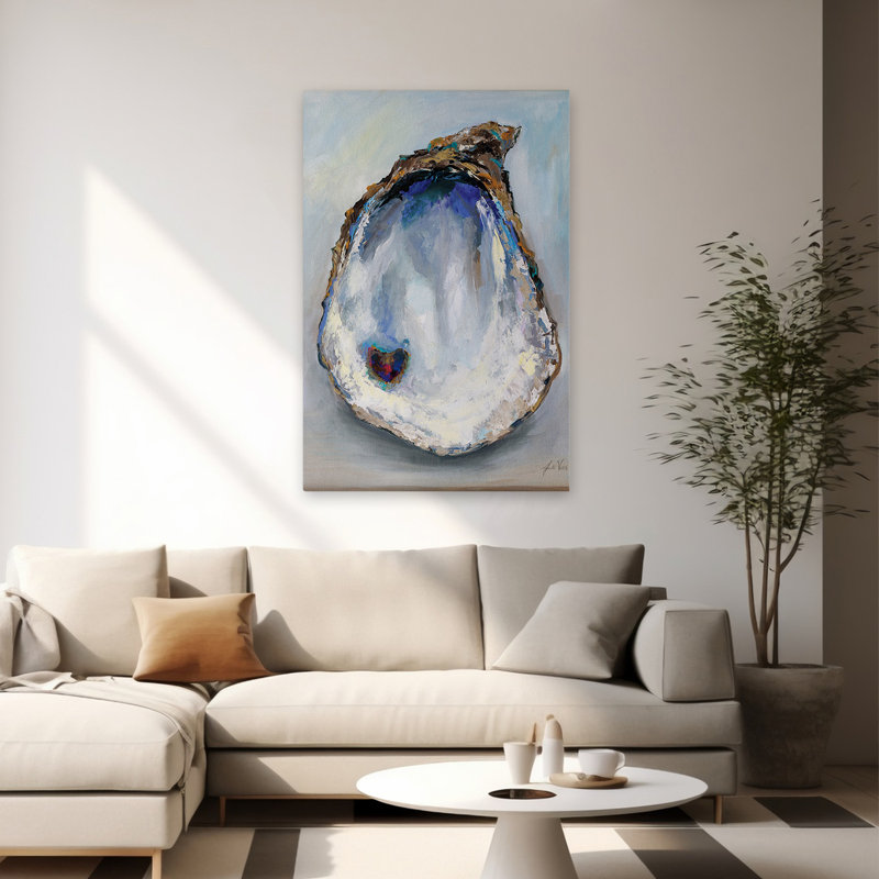 Amour d'huître contemporain et BCBG, H 60 po x l 40 po