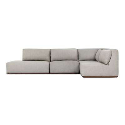 Outdoor 4PC Sectional-RAF Bumper Chaise-Concha Fog