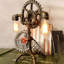 Lampe de table industrielle rustique 2 lumières Steampunk Gear